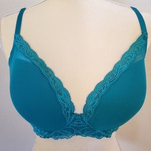 Natori Teal Contour & Lace Underwire Bra 34 DD